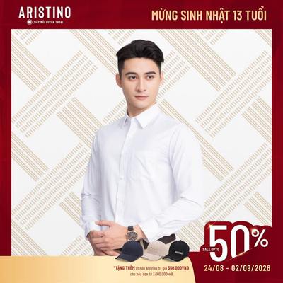 Áo sơ mi trắng có túi Nam dài tay ARISTINO modal sợi sồi thiên nhiên cao cấp ALSR39