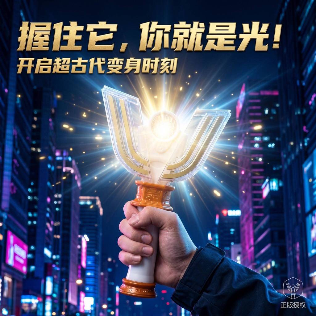 Hàng sẵn có Ultraman Voice Changer Magic Light Stick Nhấp nháy Dạ quang Nhạc phim gốc Ánh sáng sáng 
