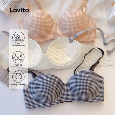 Lovito Phong cách thường ngày Áo Bralette Thoáng Khí Đơn Giản Họa Tiết Hoa Nhỏ Xinh Dành Cho Nữ LNA66485