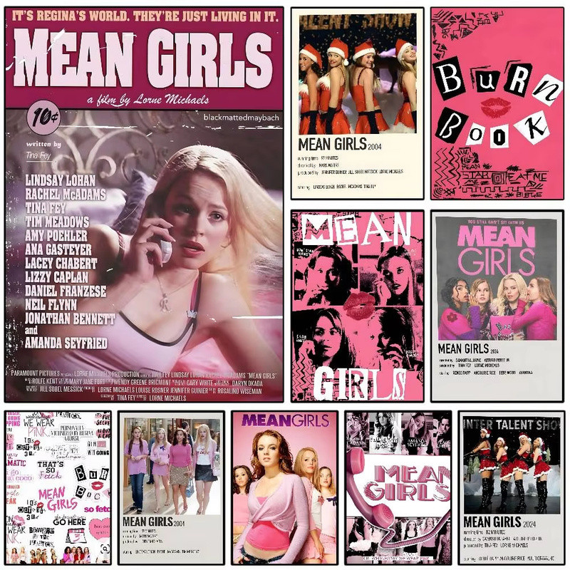 Mean Girls Movie Frameless Poster Art Canvas Print Home Bedroom Living Room Decor Gift