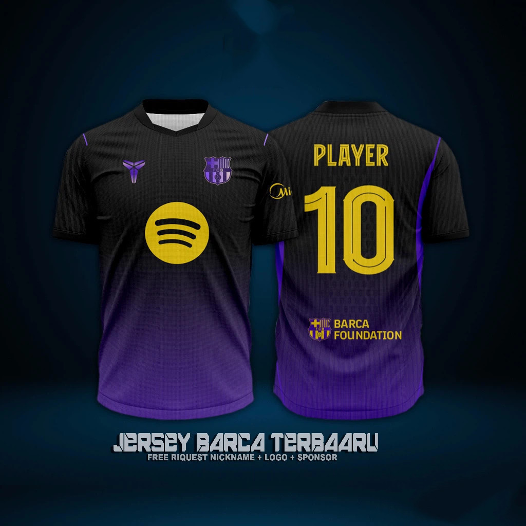 Áo thun Jersey BARCA AWAY mới nhất 2026-2027 Tên và số mặt sau miễn phí
