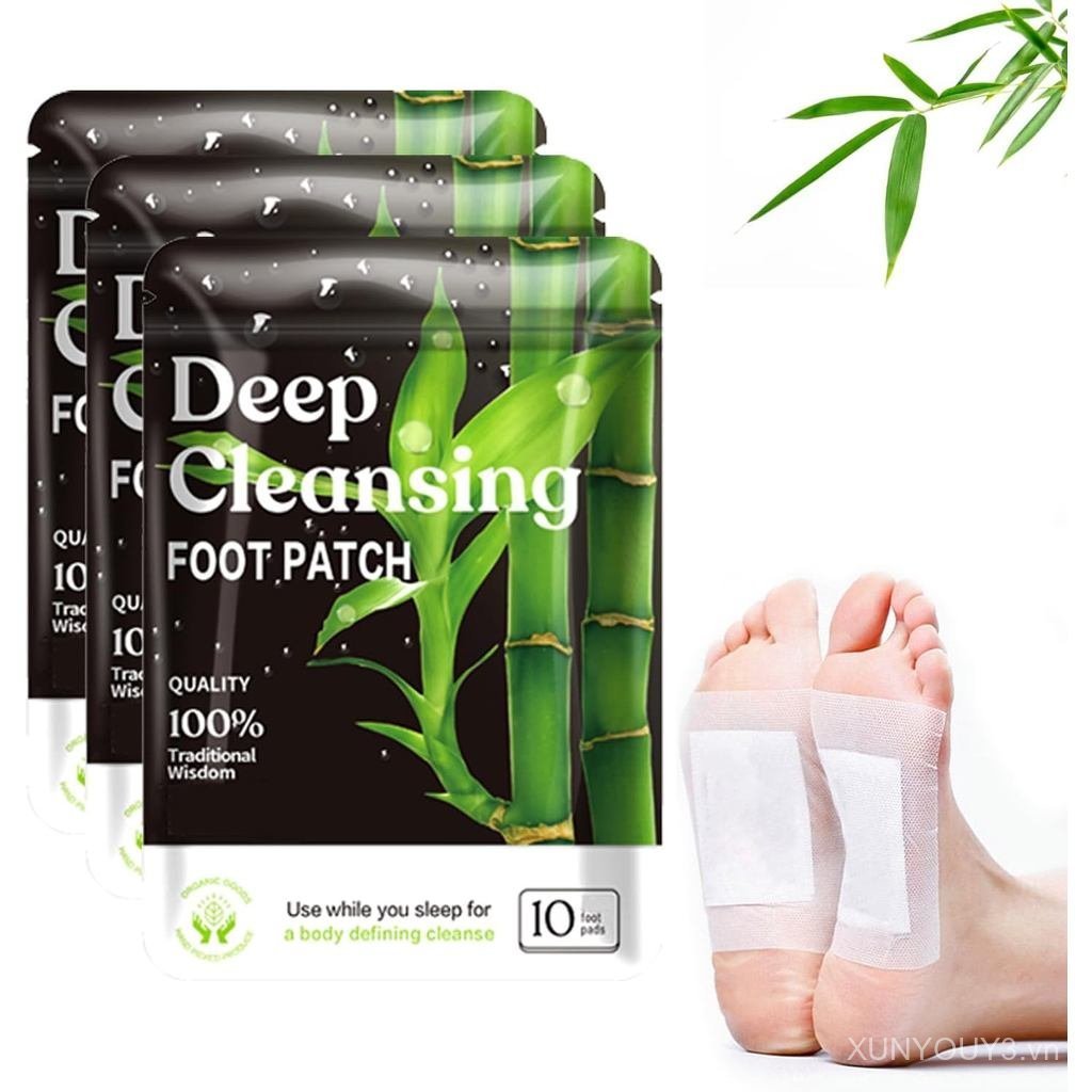 (30 Pads) Deep Cleansing Foot Pads for Better Sleep, Natural Bamboo Foot Patch | Relieve Stress, Imp