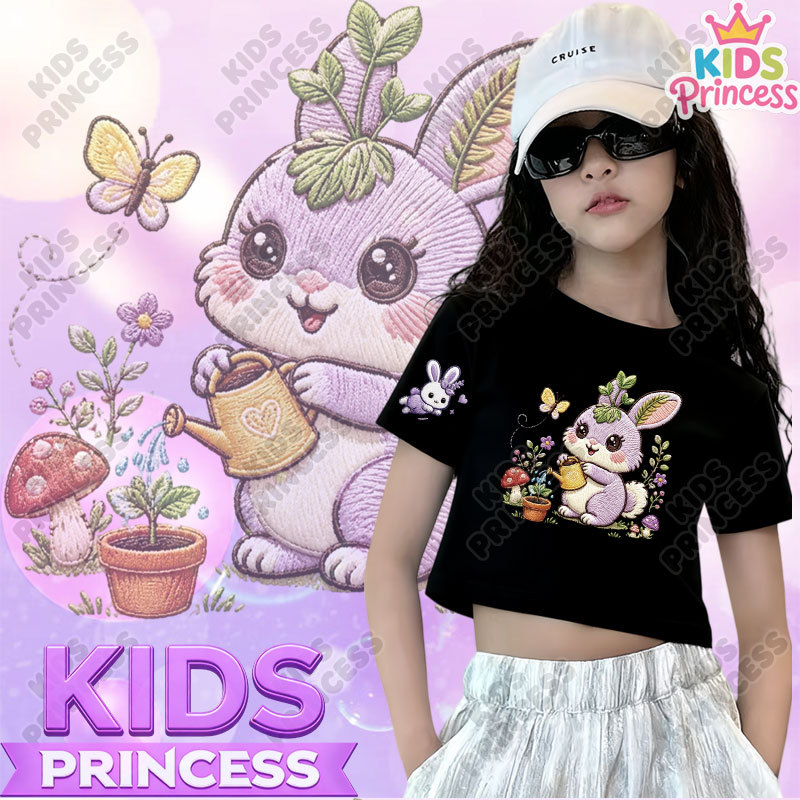 (Giao hàng trong 24 giờ) Năm 2026 Áo thun ngắn tay Crop Top Girls In A2340