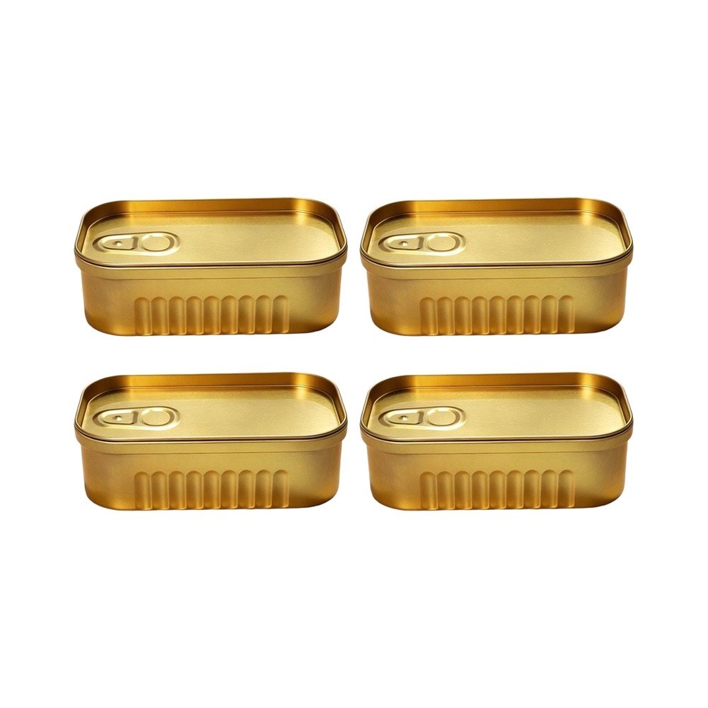 #ROYALLADY#Sardine Can Design Sealed Metal Box for Kitchen Office Personal Items 12.5x7x4cm