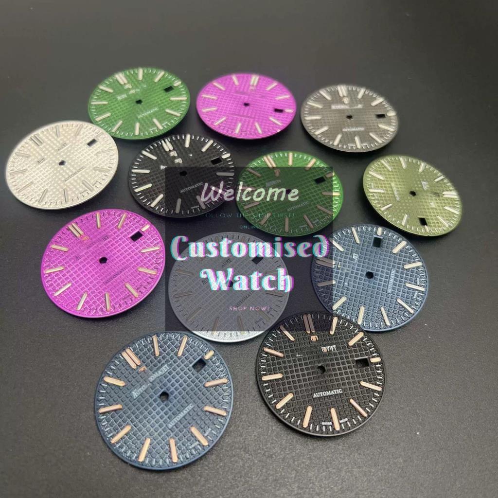 [NH35] Đồng hồ thay đổi bề mặt hình bát giác Oak 31,8mm Nail Green Luminous Dial Adapt NH35 Cơ chuyể