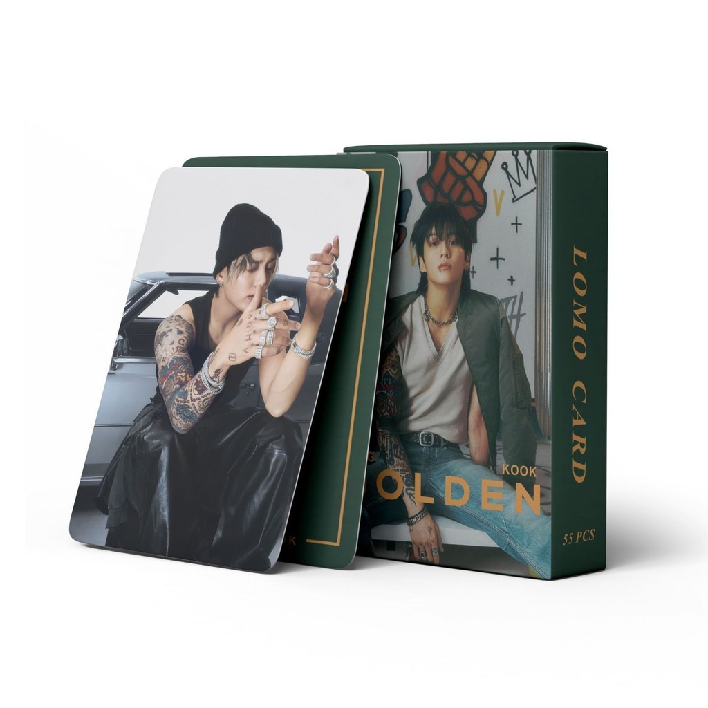 Hàng sẵn có Sản phẩm mới 55 miếng JUNGKOOK Album GOLDEN Cards JUNGKOOK KPOP Hàng hóa LOMO Photocard