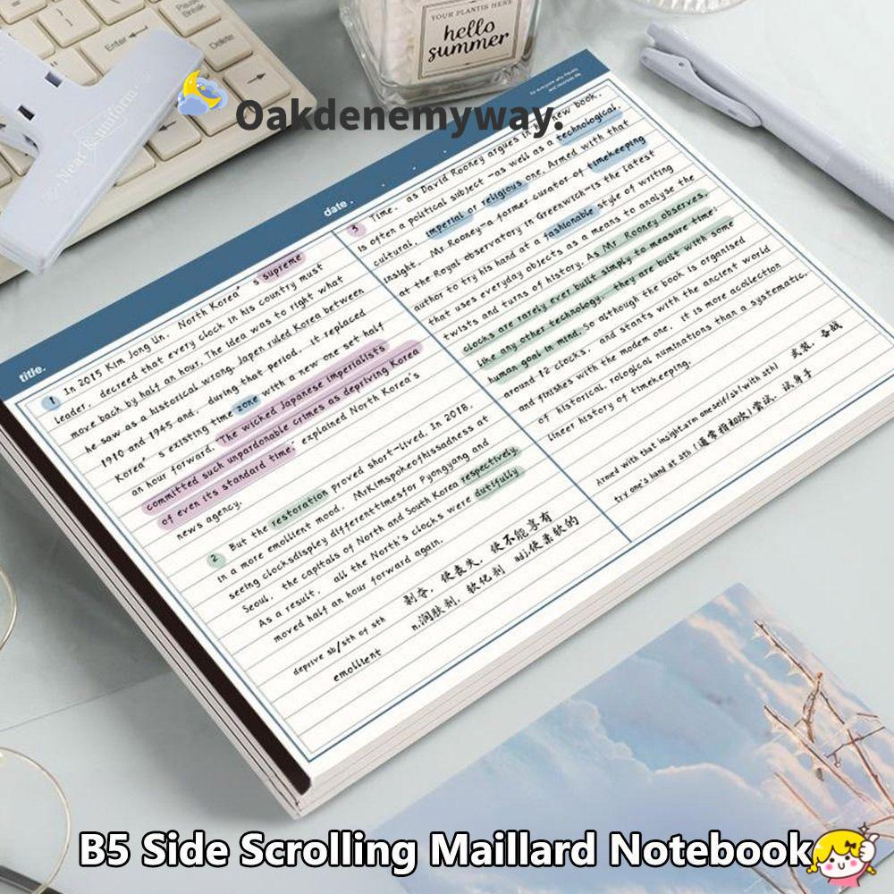 OAKDENEMYWAY 20 tờ / Sổ tay B5, Notepad có thể xé ngang, Sổ tay giấy B5 đơn giản Học sinh