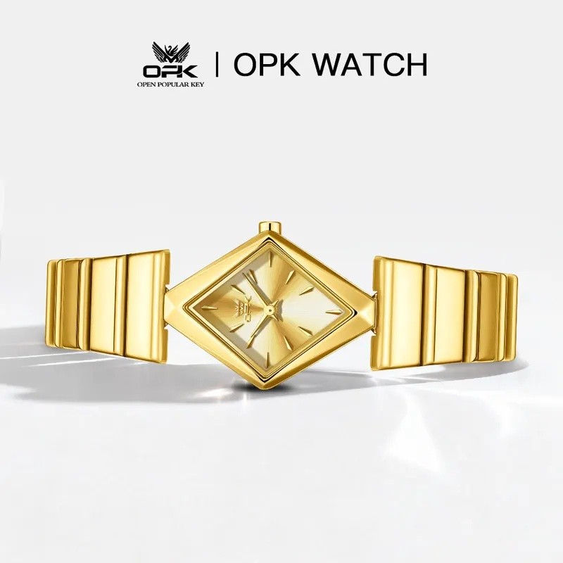 Đồng hồ thạch anh kim cương cá tính và thời trang mới OPK đồng hồ nữ chống thấm nước 6082