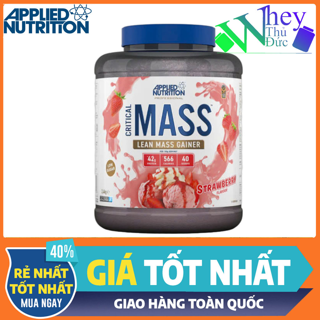 Critical Mass Lean Mass 2,4kg vị Dâu Applied Nutrition - Sữa tăng cân, tăng cơ cho người gầy