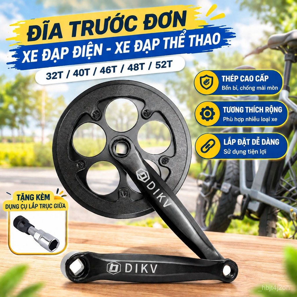 Đĩa xe đạp điện 32 40 46 48 52 răng, thay thế dễ dàng, chắc chắn, dùng xe điện, bán chạy