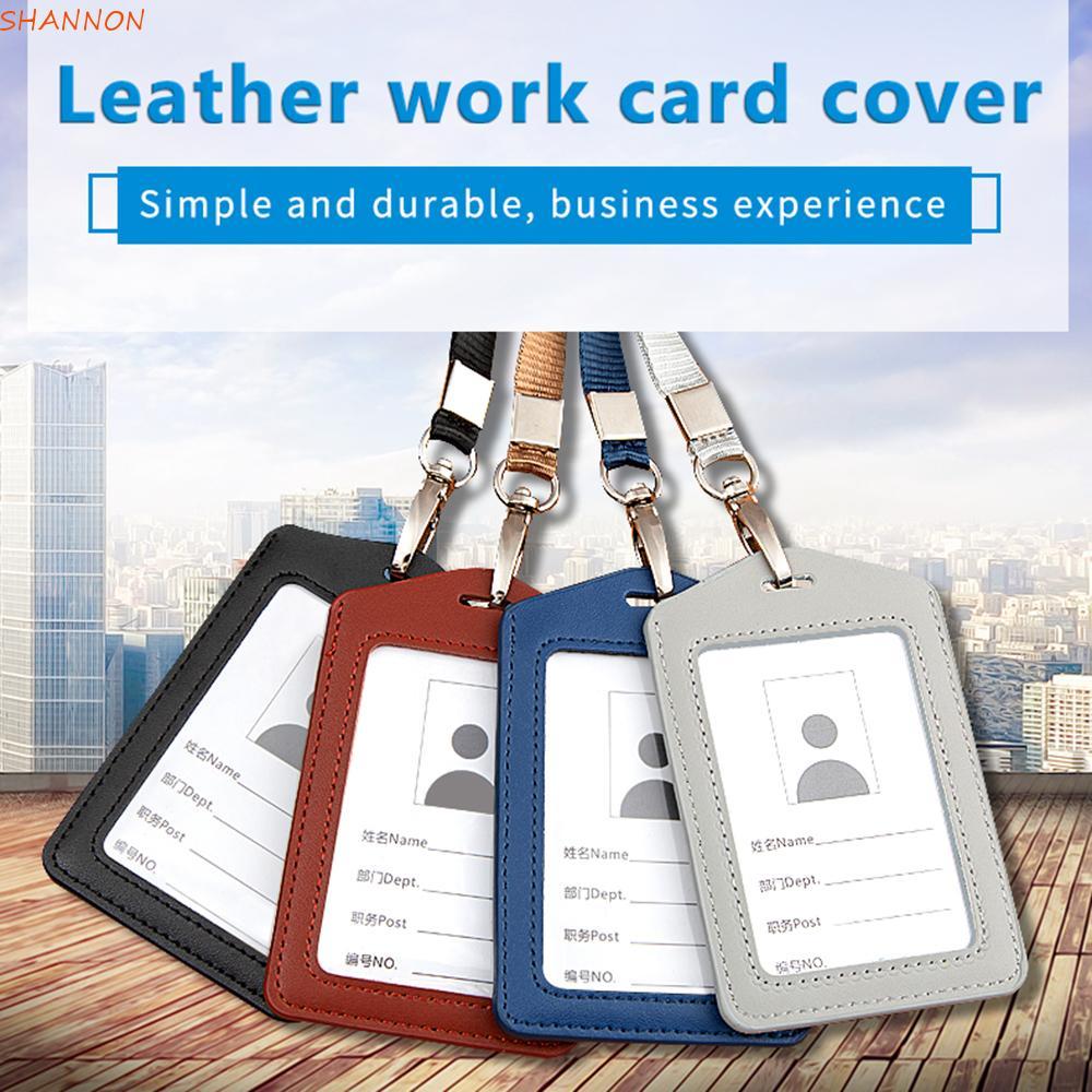 SHANNON Hộp đựng thẻ tín dụng Da Nam Nữ Access Card Holder Business Office Name ID Card Cover