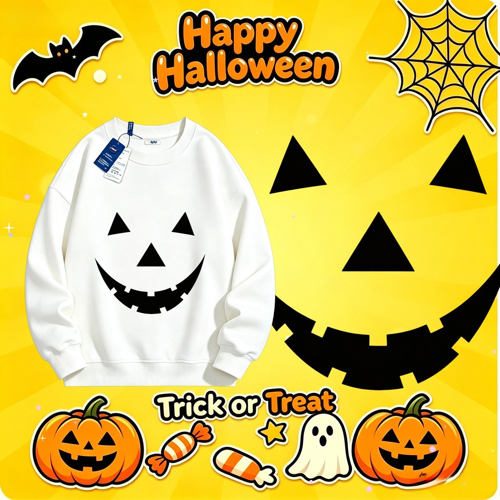 Chủ đề Halloween / Giao hàng trong 24 giờ COD / 2026 Phong cách mới / Mùa thu đông Sản phẩm mới / Áo thun Đại học T / Sản phẩm đơn thời trang / Tay dài phong cách mỏng / Unisex / Chiều cao 90-160 có thể mặc 