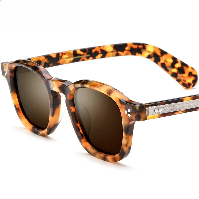 Kính râm phân cực vuông cổ điển Khung Acetate Kính râm lái xe Unisex