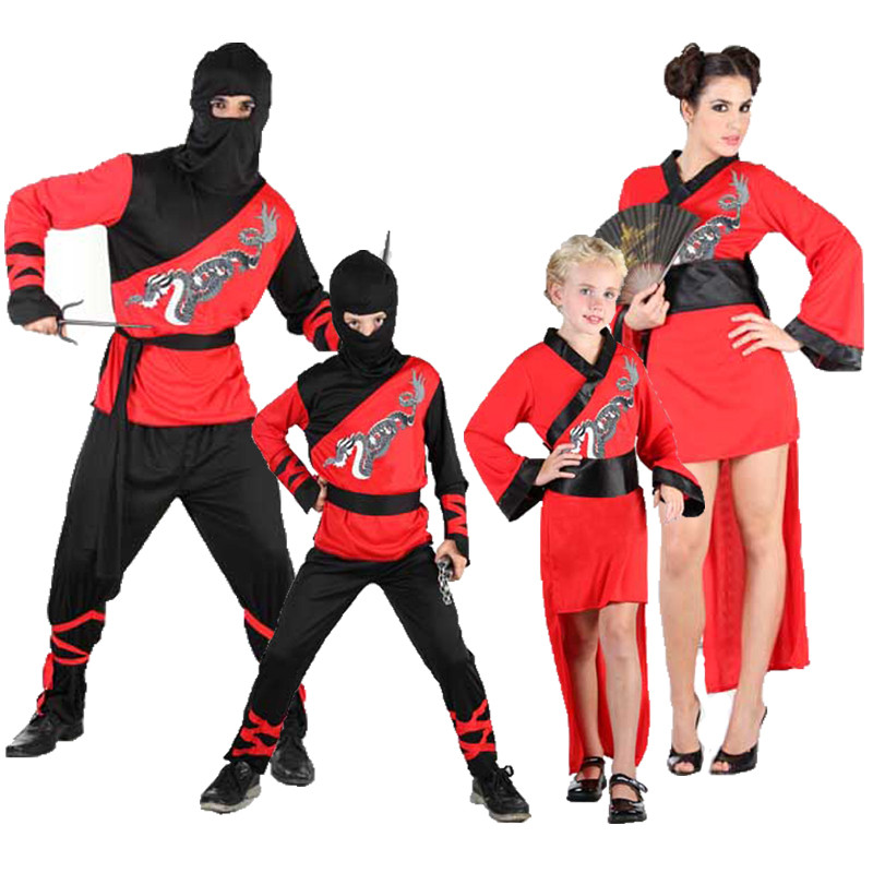 Ngày Trẻ Em Mẫu Giáo Hóa Trang Đảng Cha Mẹ-Con Cặp Đôi Mặc Bé Trai cos Nhật Bản Masked Assassin Ninj