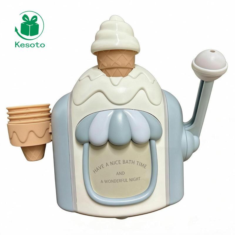 Ice Scoopable Bath Toy Glossy Finish Ice Dessert Dispenser Đồ chơi đòn bẩy bên