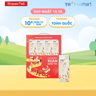 Combo Hộp quà Tết 4 lốc Sữa yến mạch vị tự nhiên TH true OAT (180ml x 4 hộp)