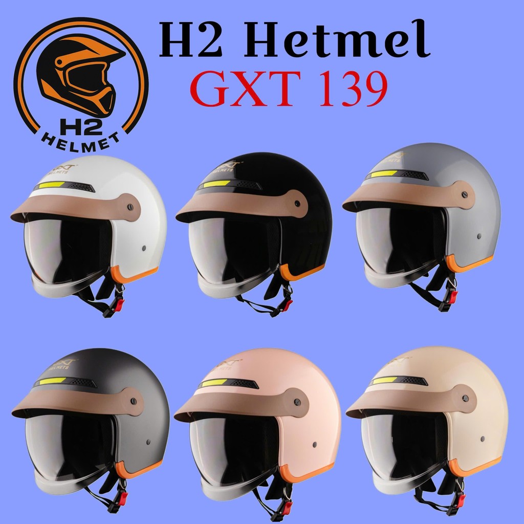 Mũ Bảo Hiểm 3/4 Gxt Gx139 Có Kính Âm Có Mái Che Nắng Che Mưa Rất Tiện Lợi.