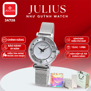 Đồng hồ Nữ Julius JA-728 mặt size 30mm (Bạc mặt trắng)