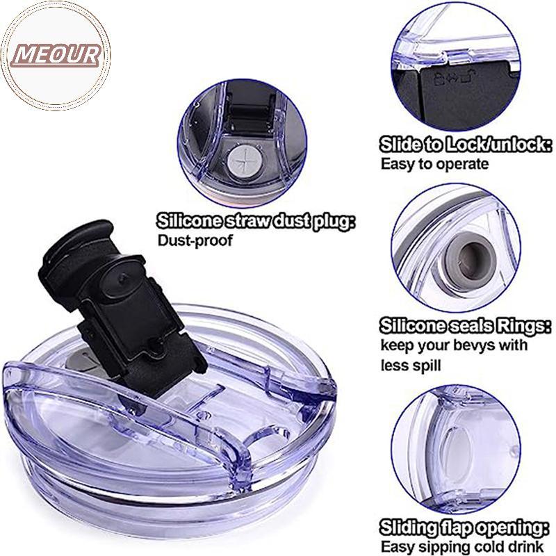 Meour 40 / 30 Oz Niêm Phong Nắp Chai Splash Chống Tràn Nắp Nhựa Trơn Cho Ozark Trail Rtic Tumbler Cu