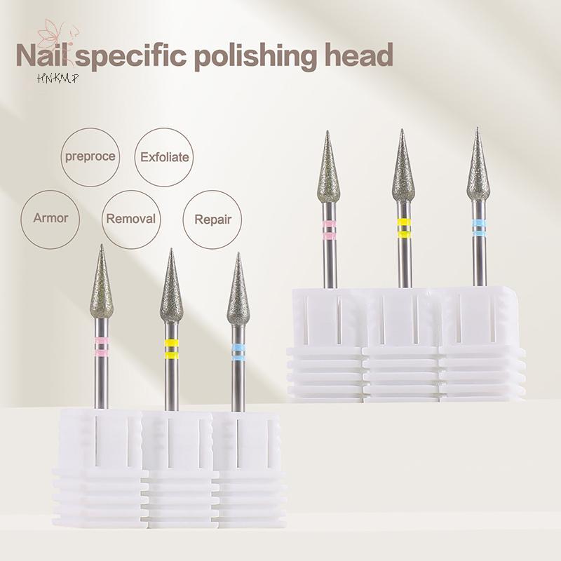 HNKMP Sharp Cone Cuticle Clean Nail Drill Bit Carbide Bit để tẩy sơn Gel Dụng cụ làm móng tay cho th