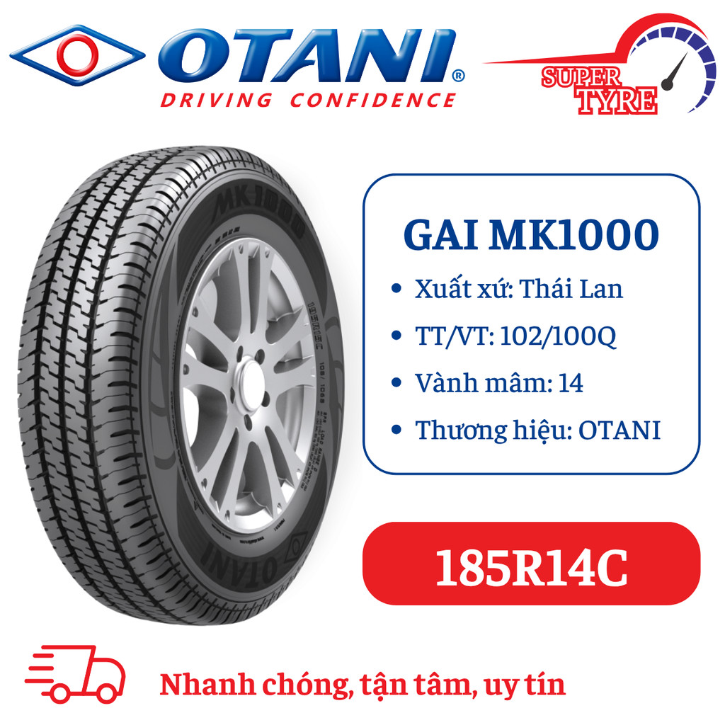 Lốp bán tải & tải nhẹ Thái Lan OTANI 185R14C MK1000