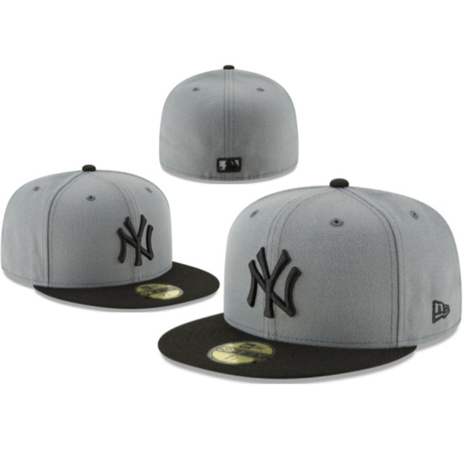 Cổ Điển MLB New York Yankees Mũ Trang Bị Nam Nữ 59FIFTY Full Cap Close Fit Mũ Thêu Thể Thao (unisex)