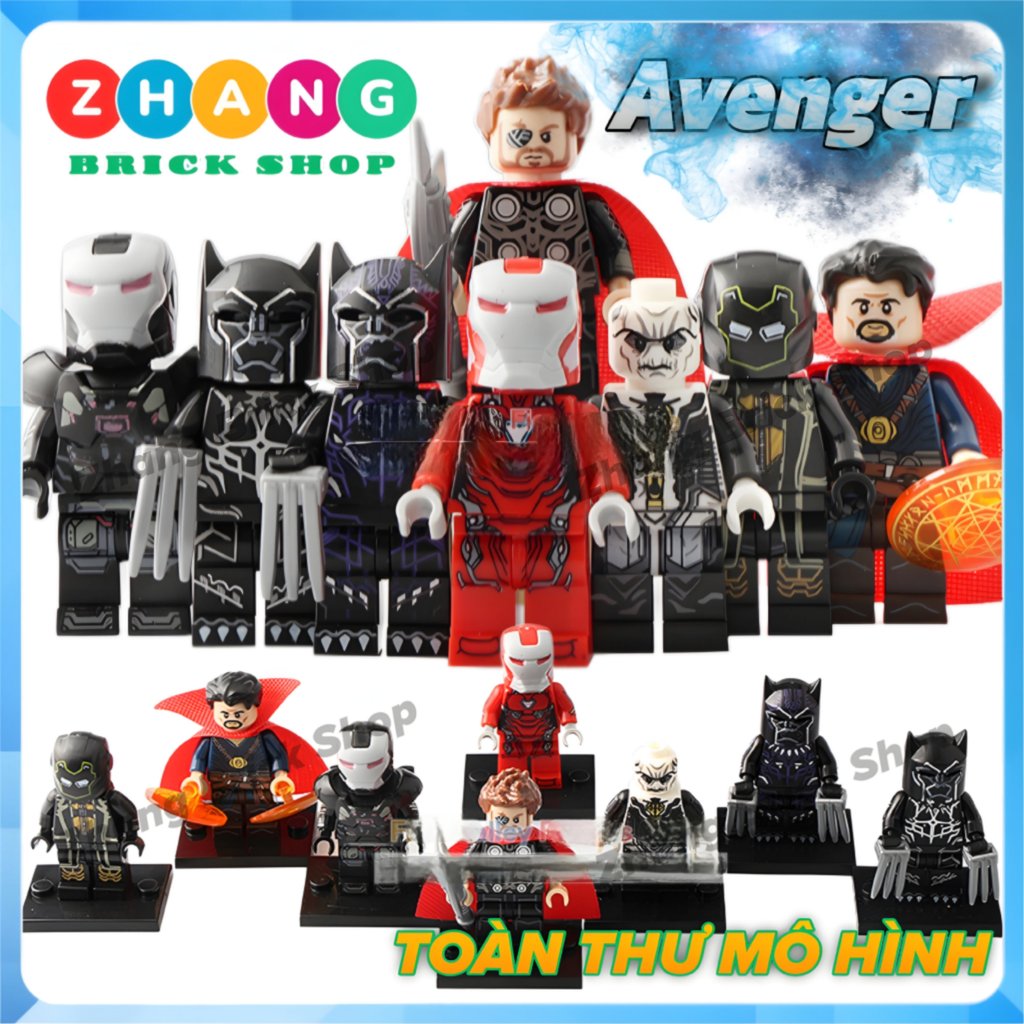 Mô hình nhân vật Iron man Black Panther Ebony Maw Dr Strage Ronin Pepper Thor War Machine POGO PG813
