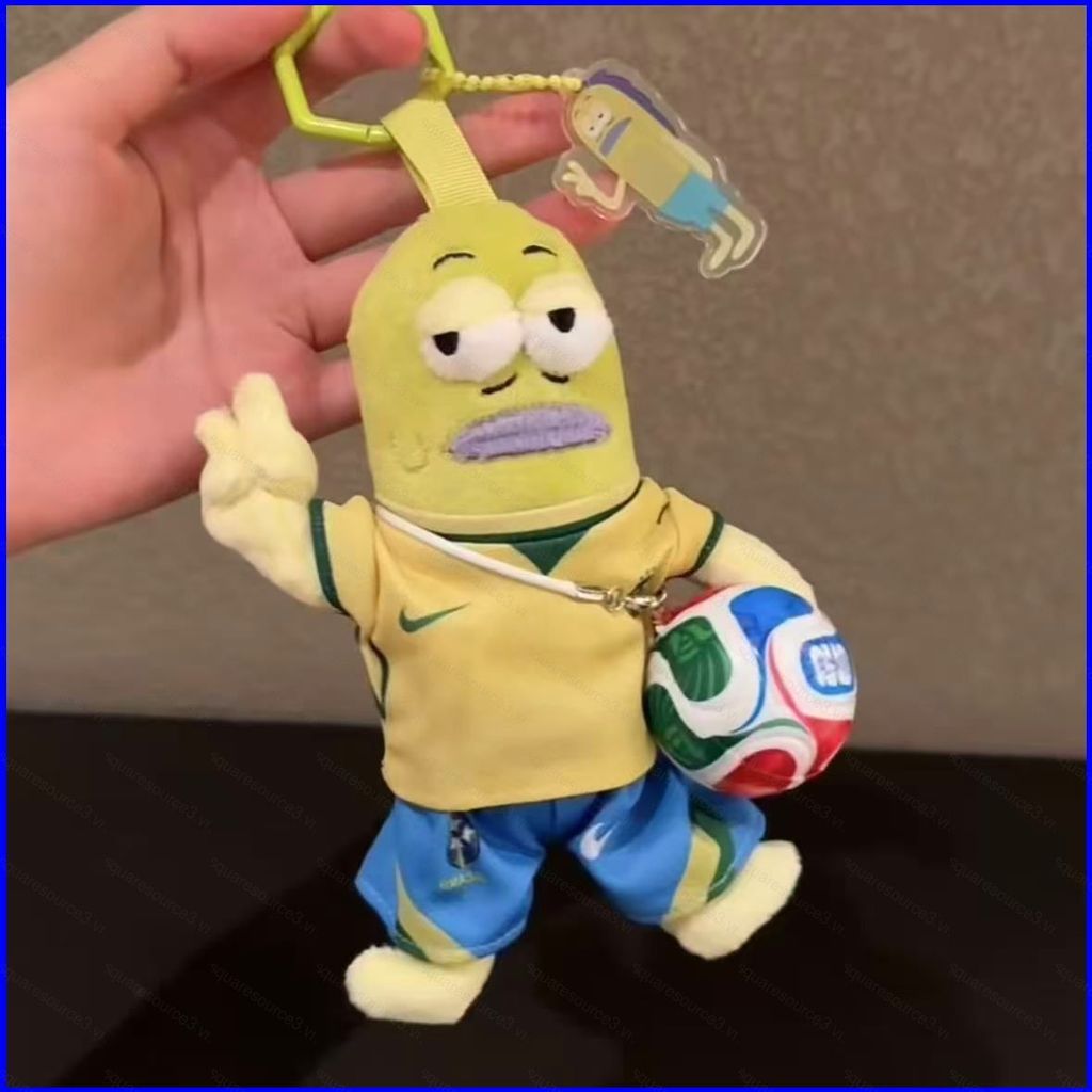 SpongeBob Xấu Xí Bikini Dễ Thương Đáy Cá Sang Trọng Móc Khóa Barca Brazil Bóng Đá Jersey Túi Búp Bê 