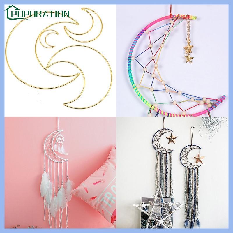 POP Metal Macrame Moon Hoop cho Dreamcatcher Làm Macrame Project DIY Ring