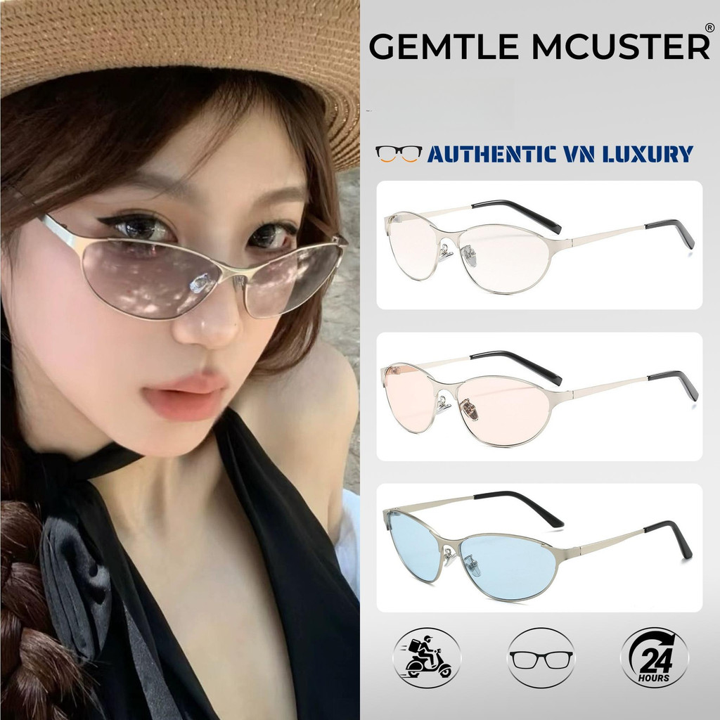 GEMTLE MCUSTER Gọng Kính Gọng Đa Giác Thời Trang Chất Liệu Kim Loại 12006 UV400 Chống Nắng Du Lịch T