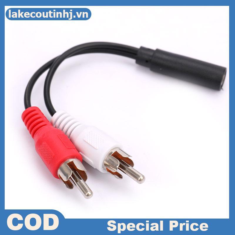 Lu 3.5mm RCA Nữ kết nối ja Stereo Cable Y cắm vào 2 RCA Nam Adapter Cable tinhj