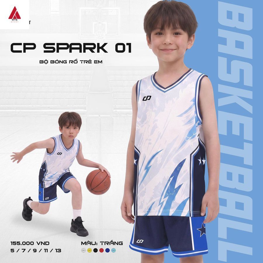 Quần Áo  Bóng rổ Trẻ Em CP Spark 01 MTN SPORT
