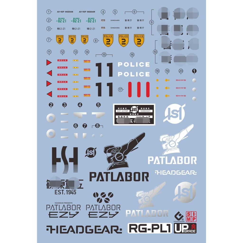 Decal trượt nước EVO phù hợp cho RG 1 / 48 EZY Ingram Plus EXCLUDES MODEL EVORG060
