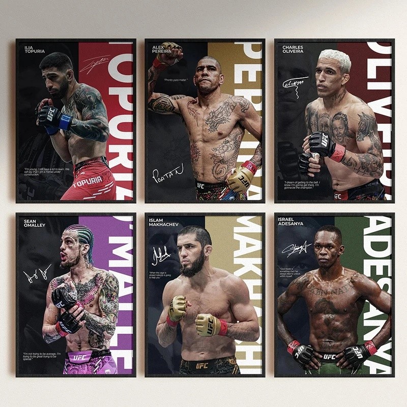 6RLU Nổi Tiếng Quyền Anh Huyền Thoại Chiến Đấu Áp Phích UFC Cảm Hứng ILIA TOPURIA Canvas In Tranh Tr