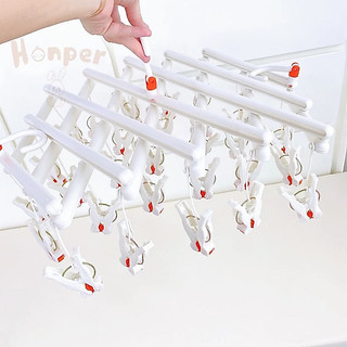 Móc chùm gấp gọn Honper 29 kẹp cao cấp phù hợp phơi những đồ nhỏ như tất, đồ lót, quần áo trẻ em