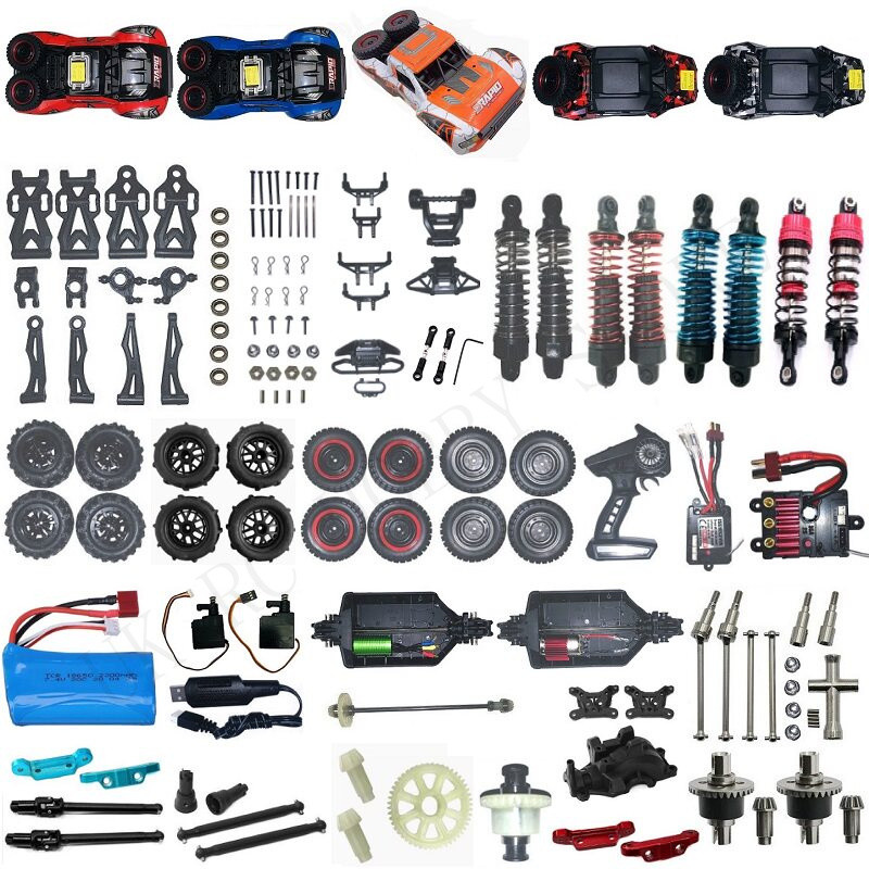 Phụ kiện JJRC Q130 Q141 Bộ điều khiển từ xa, Vỏ ô tô, ESC không chổi than, Bộ thu Servo, Bánh răng, 
