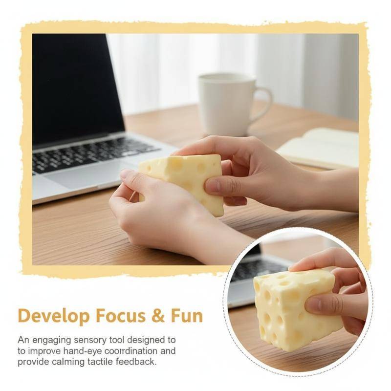 Pingchuan888 Hình Phô Mai Pinch Bóng Handmade Dầu Dừa Nhựa Đồ Chơi Giảm Căng Thẳng Để Giảm Lo Âu Trư