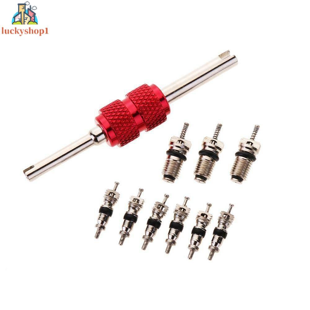 【HÀNG CÓ SẴN】Efficient AC System Repair Kit 9 Air Conditioning Valve Cores and 1 Remover Tool-BIG SA