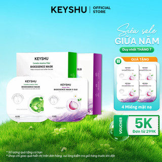 [TẶNG 4 miếng] Combo 2 Hộp Mặt Nạ KEYSHU Gồm Mặt Nạ Rau Má Và Mặt Nạ Hành Tím Giúp Dưỡng Ẩm, Làm Dịu Da (30ml x 20)