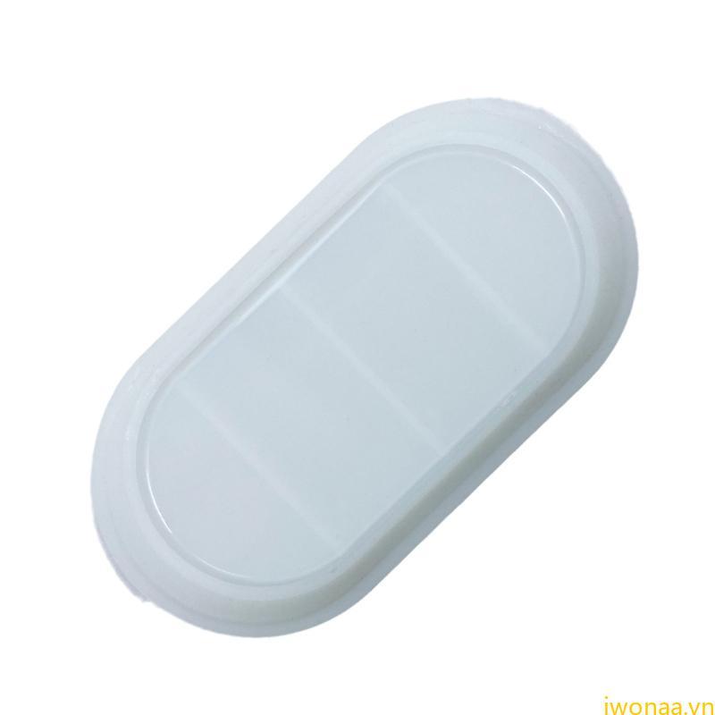IWO Hình Bầu Dục Gương Khuôn DIY Làm Nhựa Geode Lát Đế Lót Ly Thảm