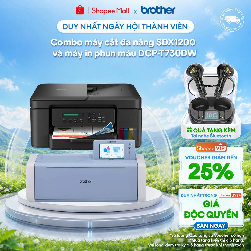Combo máy cắt SDX1200 + máy in DCP-T730DW