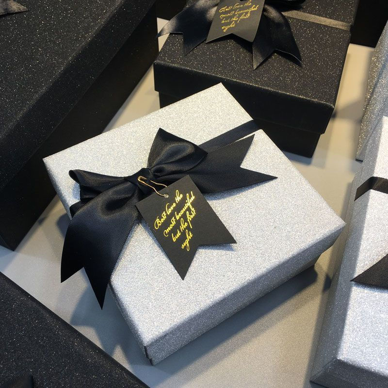 New Product#Gift box packaging box, lipstick box, economical, high-end, black bow, elegant, birthday