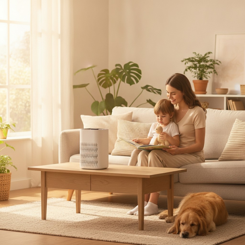 Máy lọc không khí để bàn Thiết bị máy lọc không khí nhỏ gọn Bụi ồn ào thấp cho văn phòng, phòng ngủ