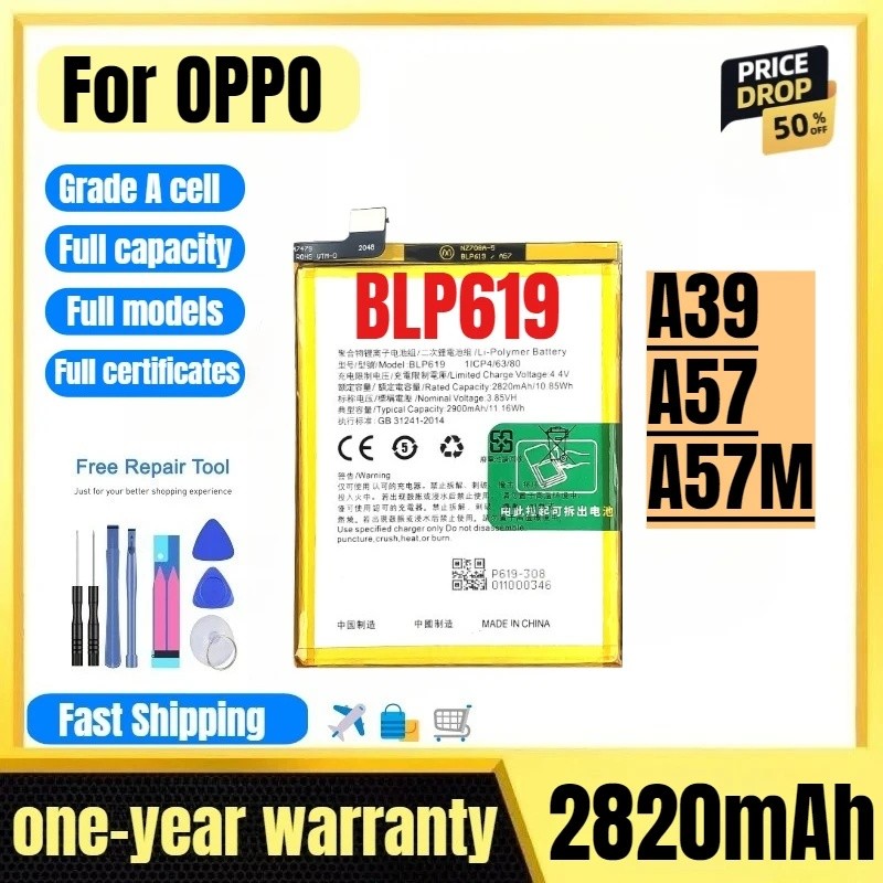BLP619 cho OPPO A39 / A57 / A57M BLP619 Pin Điện Thoại Di Động Chất Lượng Cao Thay Thế Dung Tích Cao
