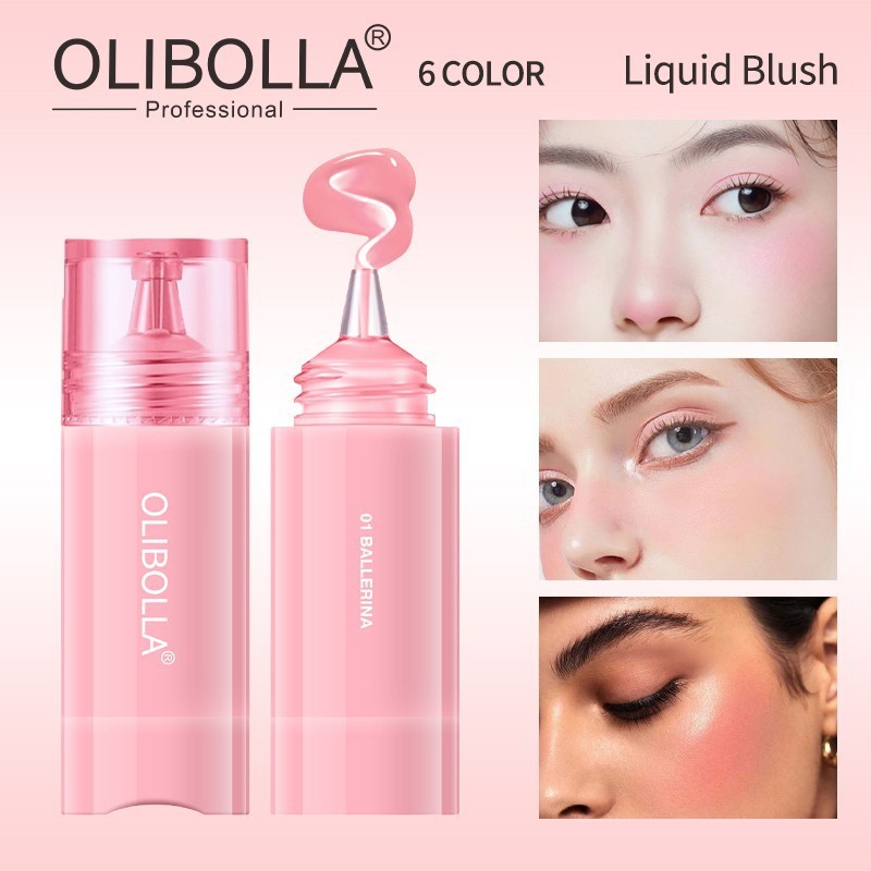 Preferred#OLIBOLLA Liquid blush, multi-functional matte lipstick, eyeshadow, nude makeup, brightenin