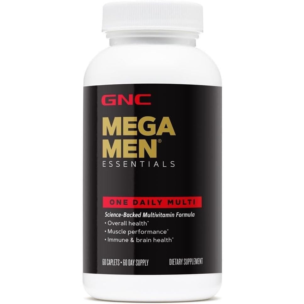 GNC Mega Men Essentials Một vitamin tổng hợp hàng ngày | Cổng Hiệu suất sức khỏe tổng thể và cơ bắp 