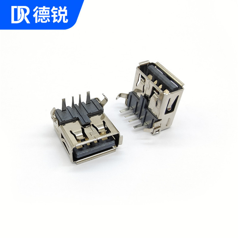 USB Nữ 90 Độ Uốn Cạnh Nữ Ổ Cắm Ngang 90 Độ Cắm Vào Một Loại USB Nữ Ổ Cắm usb2.0 Sạc Nữ Ổ Cắm 6H8A