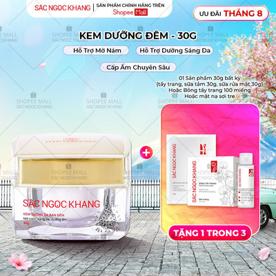 Kem Dưỡng Da Ban Đêm Sắc Ngọc Khang 30g giúp dưỡng ẩm, ngăn ngừa lão hóa & mờ nám sạm tàn nhang