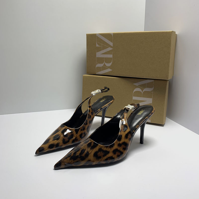ZARA Summer new luxury high-heeled shoes with thin heels and back straps, women's sandals with a hig