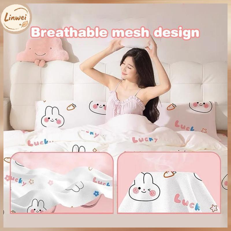 [Linwei] Bộ chăn ga gối dùng một lần dành cho du lịch Bộ 3 4 món cho phòng khách sạn Airbnb